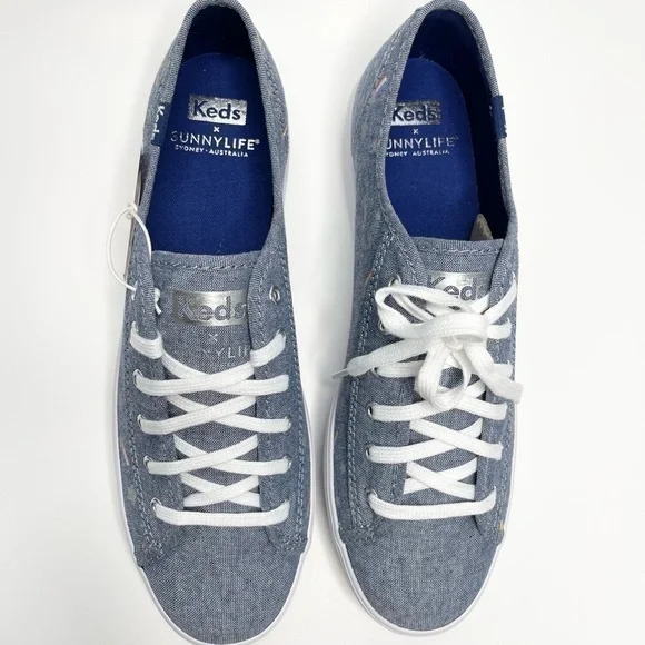 NEW Keds X Sunnylife Collab Rainbow Chambray Triple Kick Sneakers US 7.5 - Picture 5 of 10